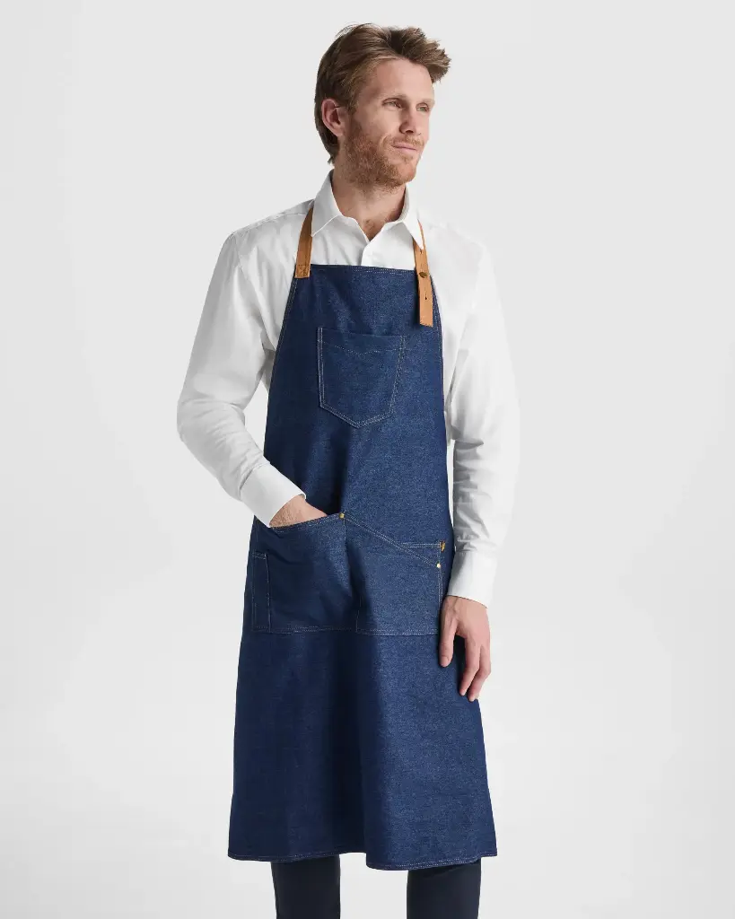 DELANTAL BATALI TEJIDO VAQUERO · 100% ALGODON · 98CM X 92CM