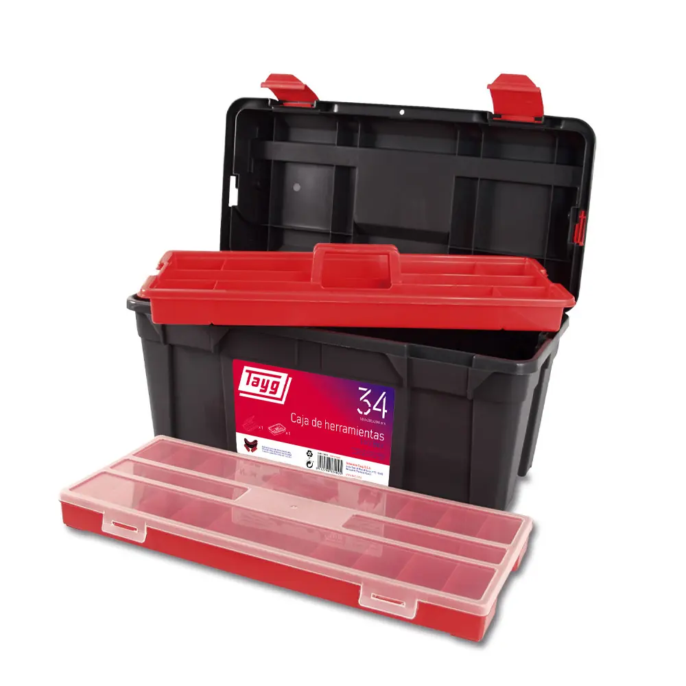134005-CAJA DE HERRAMIENTAS MODELO 34 | 580 X 285 X 290MM | PACK 3 UNIDADES