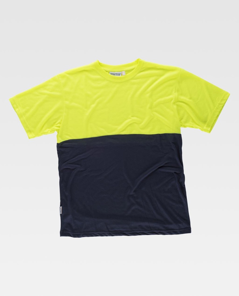 CAMISETA C6020 FLUOR · MC · TACTO ALGODON · [130g] (MARINO/AMARILLO FLUOR, S)