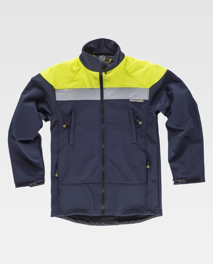 SOFTSHELL S9505 FLUOR BICOLOR · HIDROFUGADO (MARINO/AMARILLO FLUOR, S)