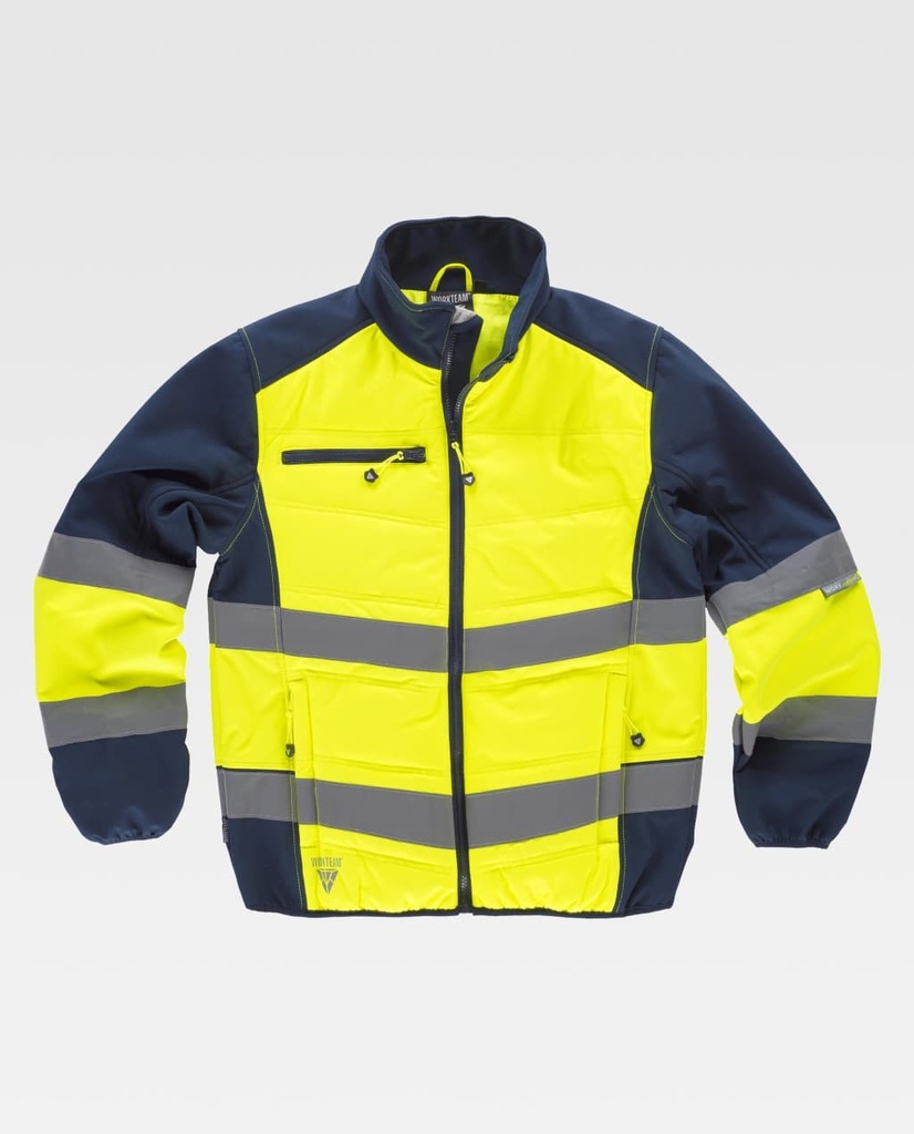 SOFTSHELL S9600  FLUOR · BICOLOR · ACOLCHADO · AV · CE II CAT (MARINO/AMARILLO FLUOR, S)