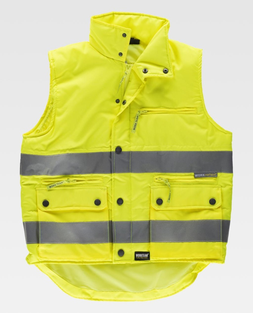 CHALECO C3209 FLUOR · ACOLCHADO · MULTIBOLSILLOS · AV · CE II CAT (AMARILLO FLUOR, M)