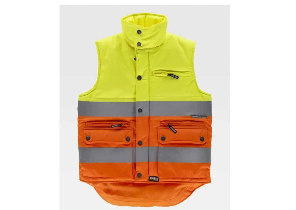 CHALECO S4036 FLUOR · ACOLCHADO · MULTIBOLSILLOS · AV · CE II CAT (S)