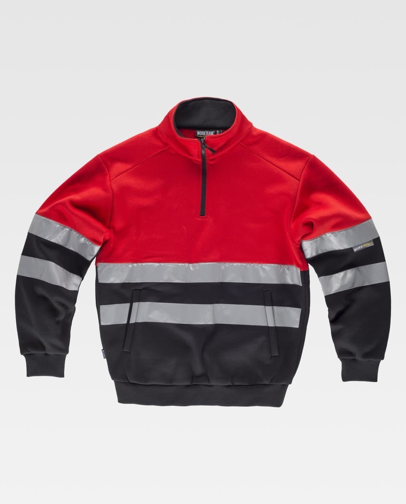 SUDADERA C9033 FLUOR BICOLOR · MEDIA CREMALLERA · [280g]