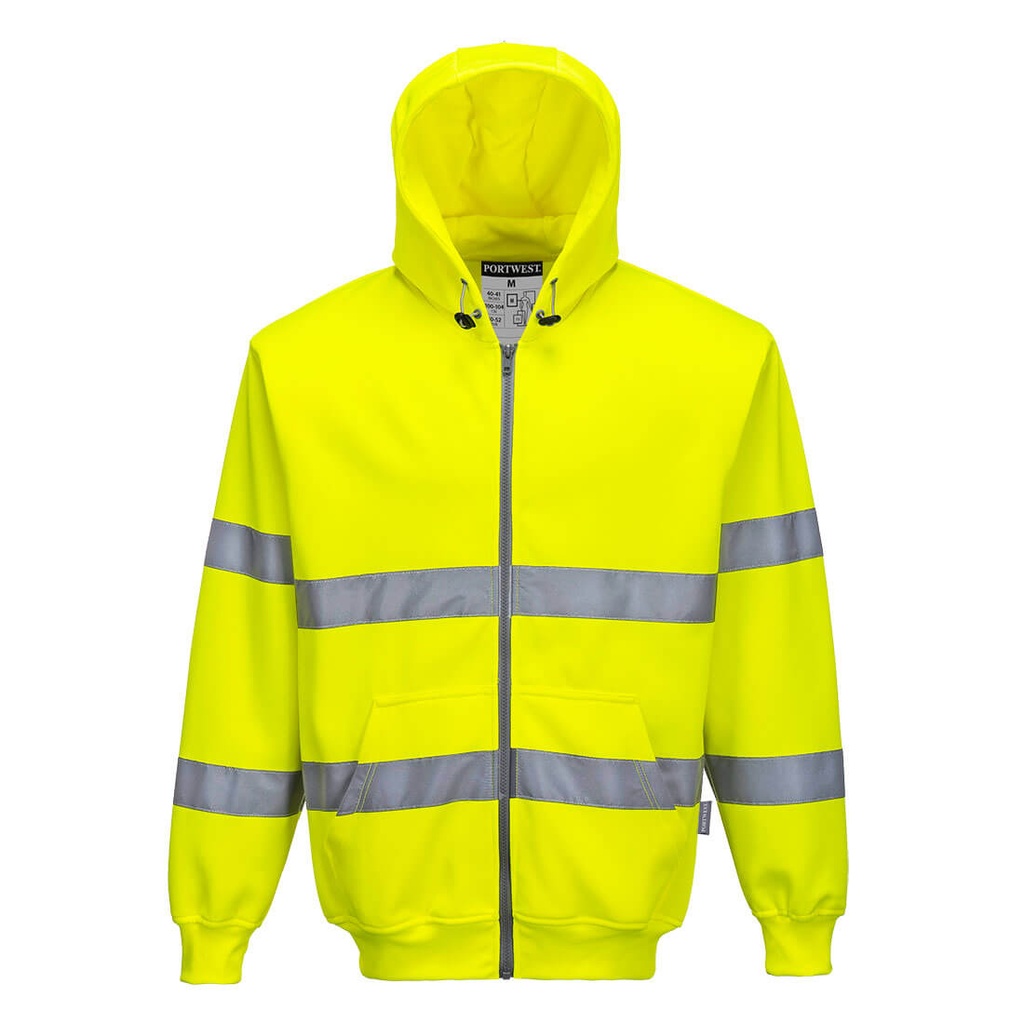 SUDADERA B305 · ALGODON · CAPUCHA · CREMALLERA ENTERA · PROTECCION SOLAR >40ºC · 50 LAVADOS · AV · CE II CAT · [300g]