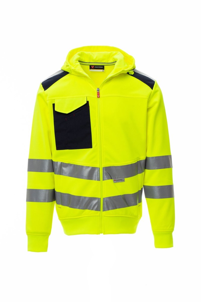 SUDADERA LEADER · CREMALLERA ENTERA · FLEXIBILITY · AV · CE II CAT · [300g] (AMARILLO FLUOR, XS)
