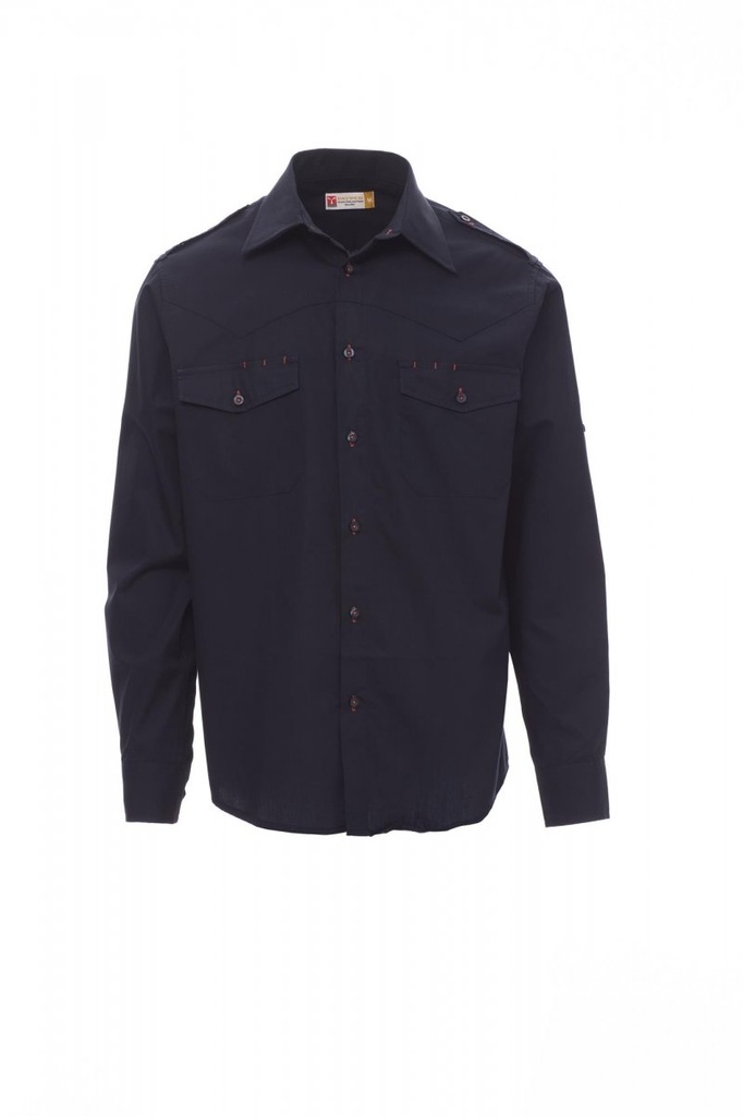 CAMISA TROPHY · BOLSILLOS · ML · 100% ALGODON (AZUL MARINO, S)