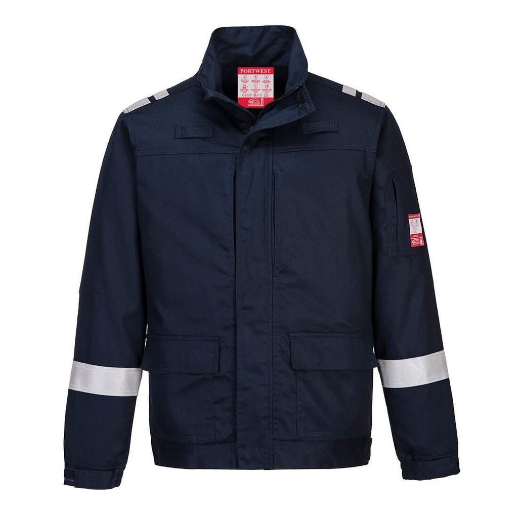CHAQUETA FR601 · ELASTICO/STRETCH · SOLDADOR · IGNIFUGO · ANTIESTATICO · ARCO ELECTRICO · CE III CAT