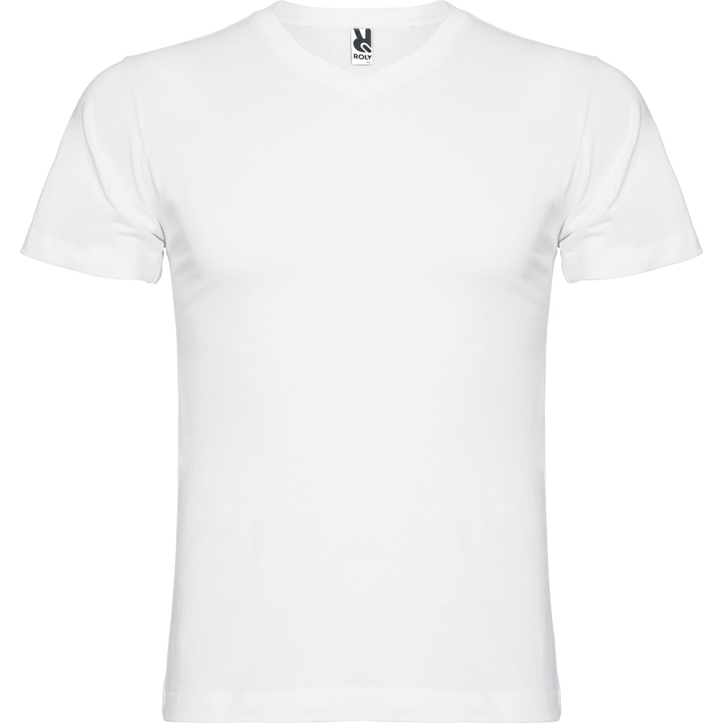 CAMISETA SAMOYEDO · MC · CUELLO V · 100% ALGODON · [155g] (BLANCO, S)