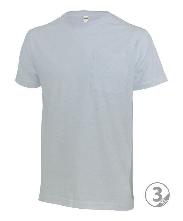 CAMISETA POCKET · MC · BOLSILLO · 100% ALGODON · [160g] (BLANCO, S)