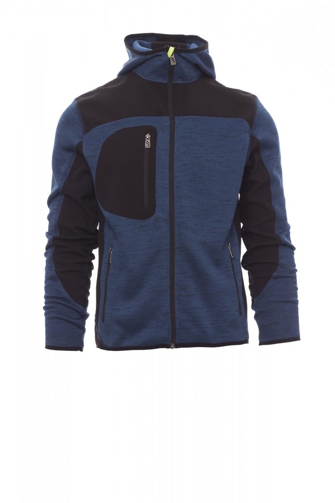 SUDADERA SOFTSHELL HIBRIDO TRIP · CE I CAT (AZUL MELANGE/NEGRO, XS)