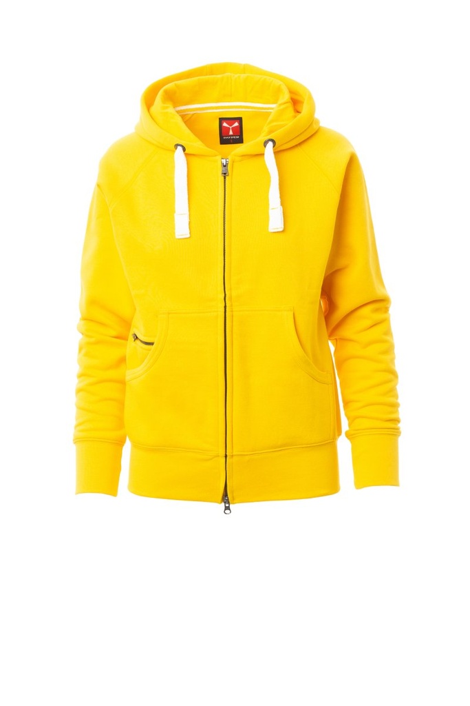 SUDADERA DALLAS+ LADY · CREMALLERA ENTERA · CAPUCHA · CE I CAT · [300g] (AMARILLO, XS)