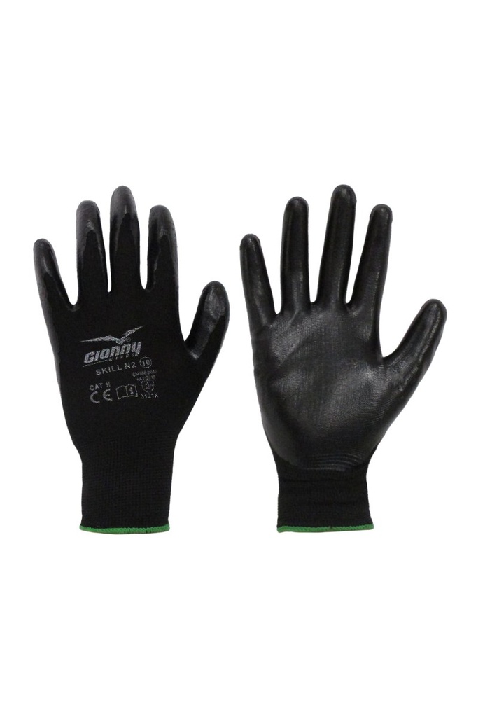 GUANTE SKILL N2 NITRILO EN PALMA Y DORSO VENTILADO | PACK 12 PARES