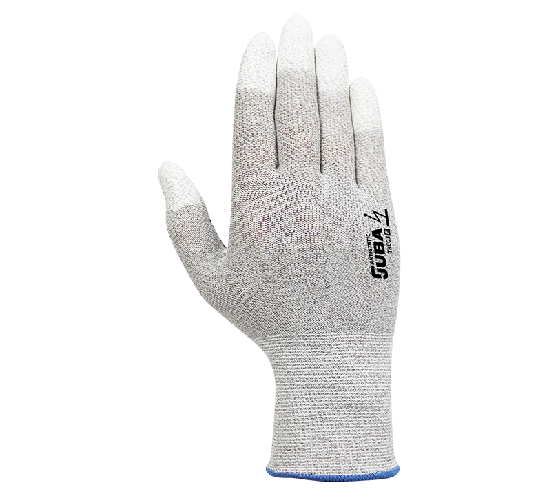 GUANTE TKE03 NYLON Y FIBRA CARBONO CON PUNTAS DEDOS RECUBIERTAS DE PU Y PUNTOS DE PVC EN PALMA (PACK 10 PARES)