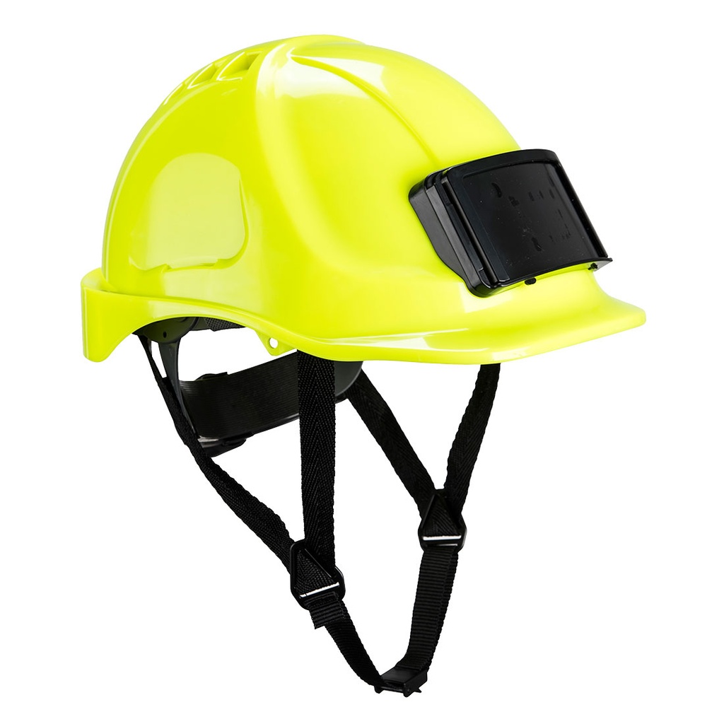 CASCO PB55 ENDURANCE · PORTA DISTINTIVO · RULETA · VENTILACION (AMARILLO)