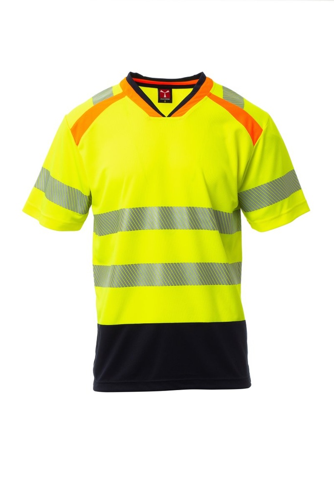 CAMISETA ALLEY · MC · BICOLOR · BANDAS SEGMENTADAS · DRY TECH · PROTECCION SOLAR >50ºC · AV · CE II CAT · [150g]