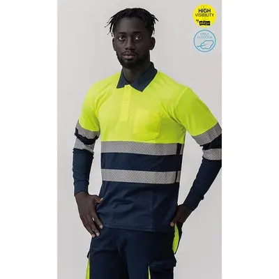 POLO YORK · BICOLOR · ML · ALGODON · BOLSILLO · BANDA SEGMENTADA · AV · CE II CAT