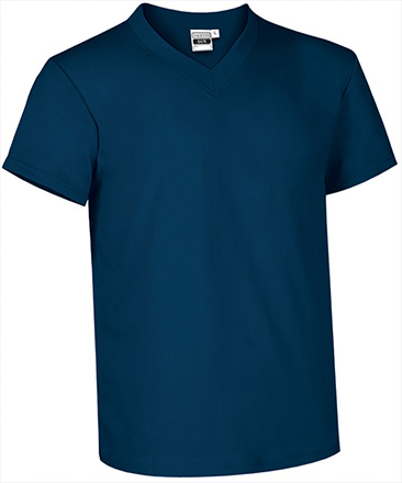 CAMISETA SUN · MC · UNISEX · CUELLO V · 100% ALGODON · [160g] (AZUL MARINO ORION, S)