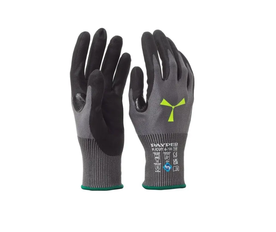 GUANTES P/CUT 6-18 · TOUCH · ANTI CORTE GRADO F · GALGA 18 · FIBRA METALICA | PACK 12 PARES
