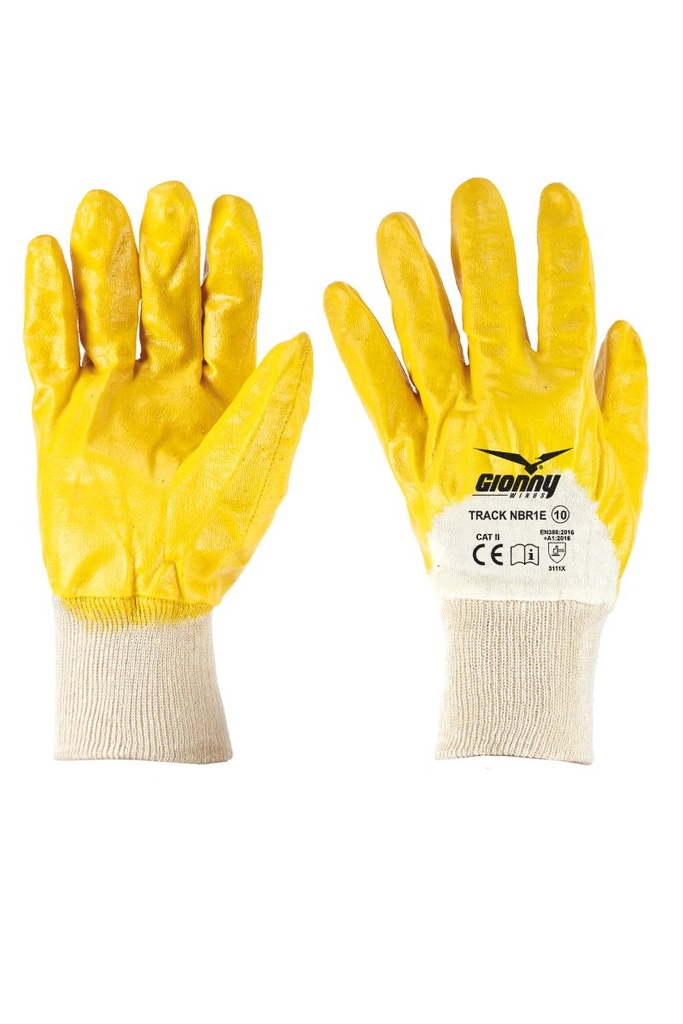 GUANTES TRACK NBR1E · DORSO VENTILADO · GALGA 20 | PACK 12 PARES (L-9)