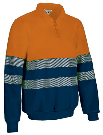 SUDADERA STIRLING · BICOLOR · MEDIA CREMALLERA · BANDAS SEGMENTADAS · AV · CE II CAT · [280g]