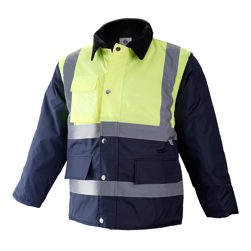 CHAQUETA 1093 · BICOLOR · HIDROFUGADO · CAPUCHA OCULTA · 2 EN 1 · MANGAS EXTRAIBLES · AMBIENTES FRIOS -5ºC  · AV · CE II CAT