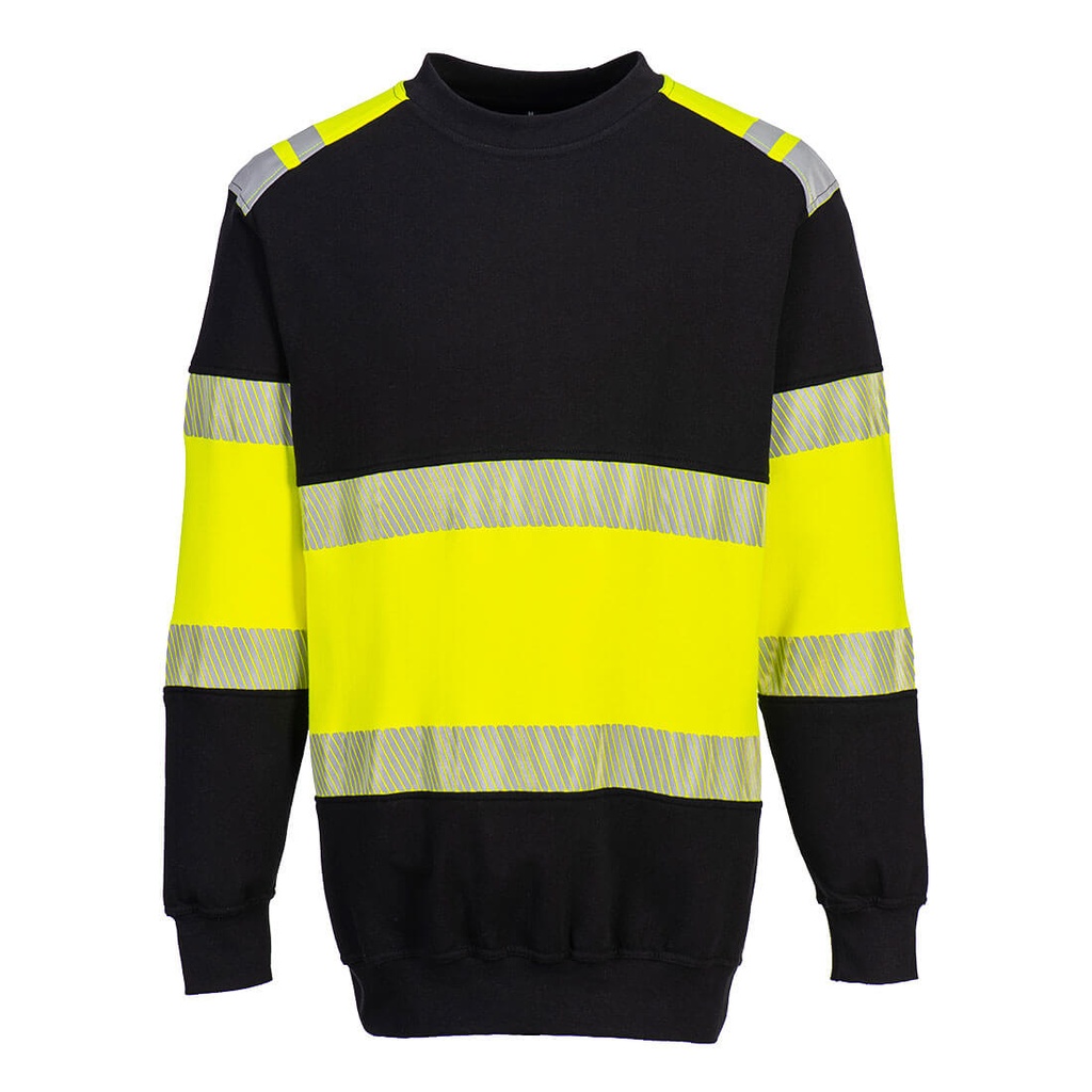 SUDADERA INHERENTE FR716 PW3 · BANDAS SEGMENTADAS · IGNIFUGO · ANTIESTATICO · ARCO ELECTRICO · PROTECCION SOLAR >40ºC · ASTM · AV · CE III CAT · [300g]