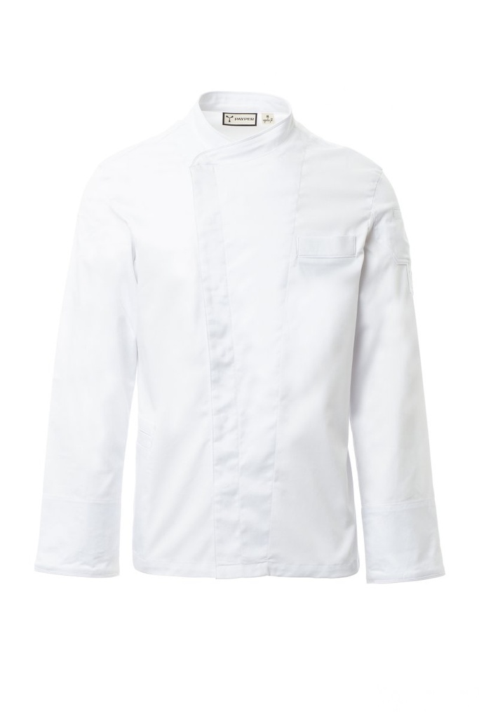 CHAQUETA COCINA ROYAL · ELASTICO/STRETCH · CIERRE AUTOMATICOS · MALLA BAJO SISA · COOLMAX · CE I CAT