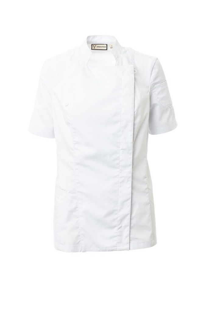 CHAQUETA COCINA STARLIGHT MESH LADY · ELASTICO/STRETCH · CIERRE AUTOMATICOS · MALLA ESPALDA-BAJO SISA · COOLMAX · RIPSTOP · CE I CAT (BLANCO, XS)