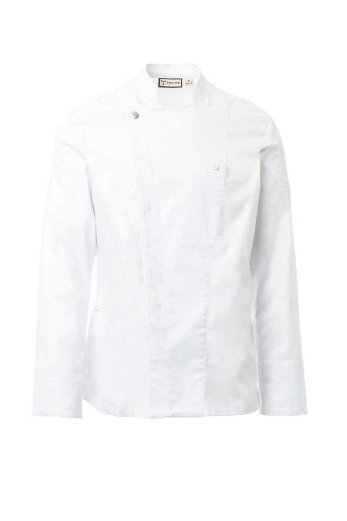 CHAQUETA COCINA STARRED PLUS · ELASTICO/STRETCH · CIERRE AUTOMATICOS · MALLA BAJO SISA · COOLMAX · CE I CAT