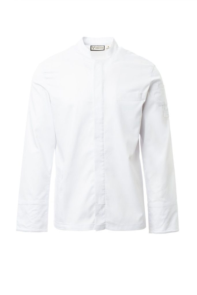 CHAQUETA COCINA SUPREME · ELASTICO/STRETCH · CIERRE AUTOMATICOS · MALLA BAJO SISA · COOLMAX · CE I CAT