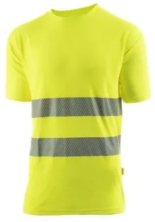 CAMISETA FUNK · UNICOLOR · ALGODON · BANDAS SEGMENTADAS · REJILLA AIREADORES AXILA · AV · CE II CAT · [150g] (AMARILLO FLUOR, S)