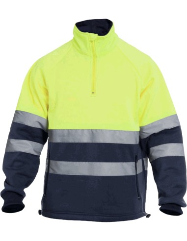 SUDADERA CHILL · BICOLOR · MEDIA CREMALLERA · AV · CE II CAT · [290g] (MARINO/AMARILLO FLUOR, XS)