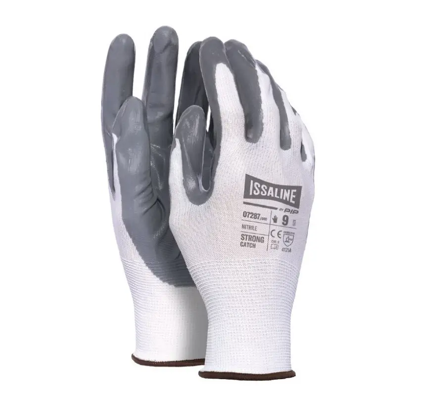 GUANTES 07287 STRONG CATCH · NYLON DORSO PALMA NITRILO | PACK 12 PARES