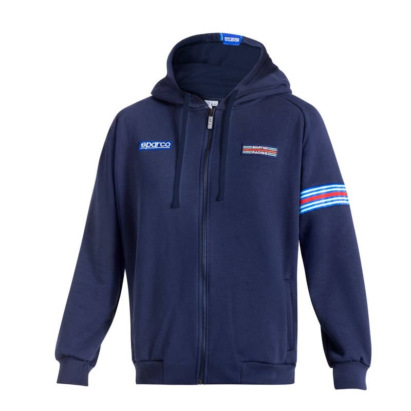 SUDADERA FULL ZIP MARTINI RACING · CAPUCHA · CREMALLERA ENTERA