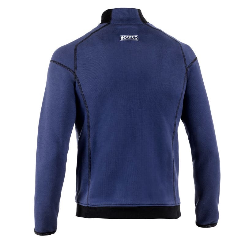 SUDADERA FULL ZIP PRO SPARCO LIFESTYLE · CREMALLERA ENTERA · ELASTICO/STRETCH (AZUL MARINO, XS)