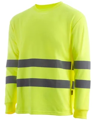 CAMISETA BOSSA HV · ML · AIREADOR AXILAS · AV · CE II CAT · [130g] (AMARILLO FLUOR, XS)