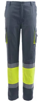 PANTALON HOME HV · CARGO · BICOLOR · 100% ALGODON · BANDAS SEGMENTADAS · AV · CE II CAT
