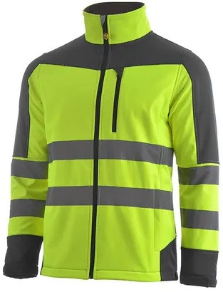 SOFTSHELL ECLIPSE HV · BICOLOR · ELASTICO/STRETCH · HIDROFUGADO · 3 CAPAS · AV · CE II CAT (GRIS/AMARILLO FLUOR, XS)