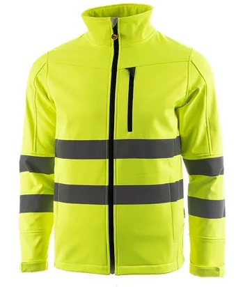 SOFTSHELL GRAVITY HV · MONOCOLOR · ELASTICO/STRETCH · HIDROFUGADO · 3 CAPAS · AV · CE II CAT (AMARILLO FLUOR, XS)