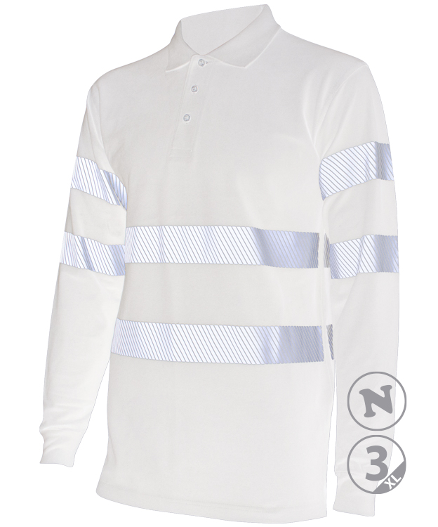 POLO SLAM LS · ML · BANDAS SEGMENTADAS · PROTECCION SOLAR · 100% ALGODON · VR · [200g] (BLANCO, S)