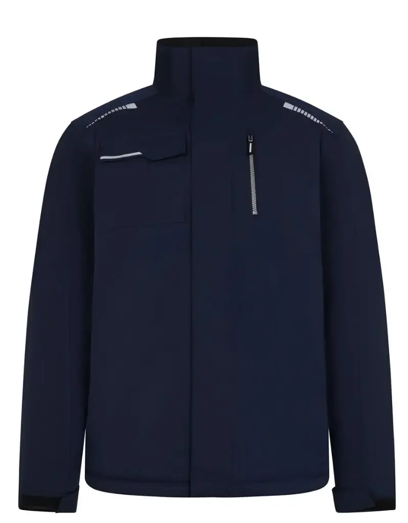 SOFTSHELL ACOLCHADO 206035 GRS V.DYNAMIX · ELASTICO/STRETCH · ECO · IMPERMEABLE [3/4] · CAPUCHA OCULTA · PROTECCION SOLAR >50ºC (AZUL NAVY, S)