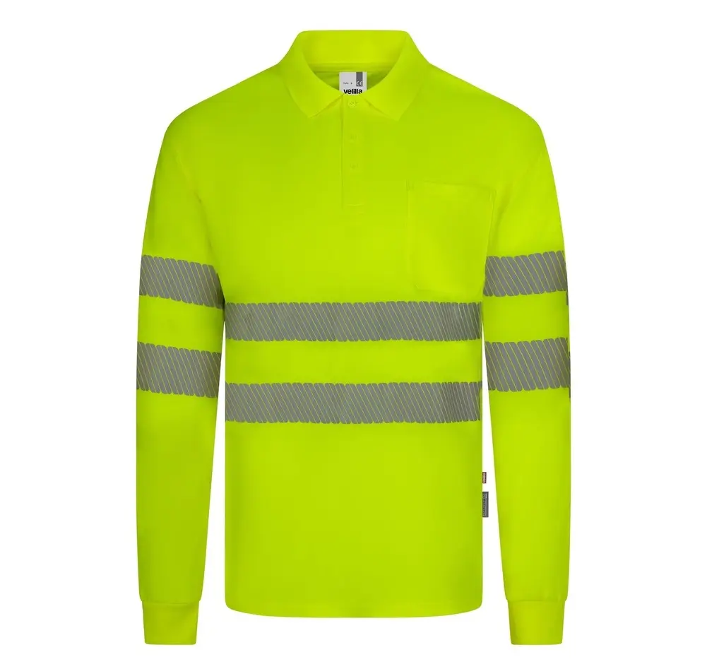 POLO GRS 305534 · ML · BANDAS SEGMENTADAS · PROTECCION SOLAR >50ºC · ECO · AV · CE II CAT · [140g] (AMARILLO FLUOR, XS)