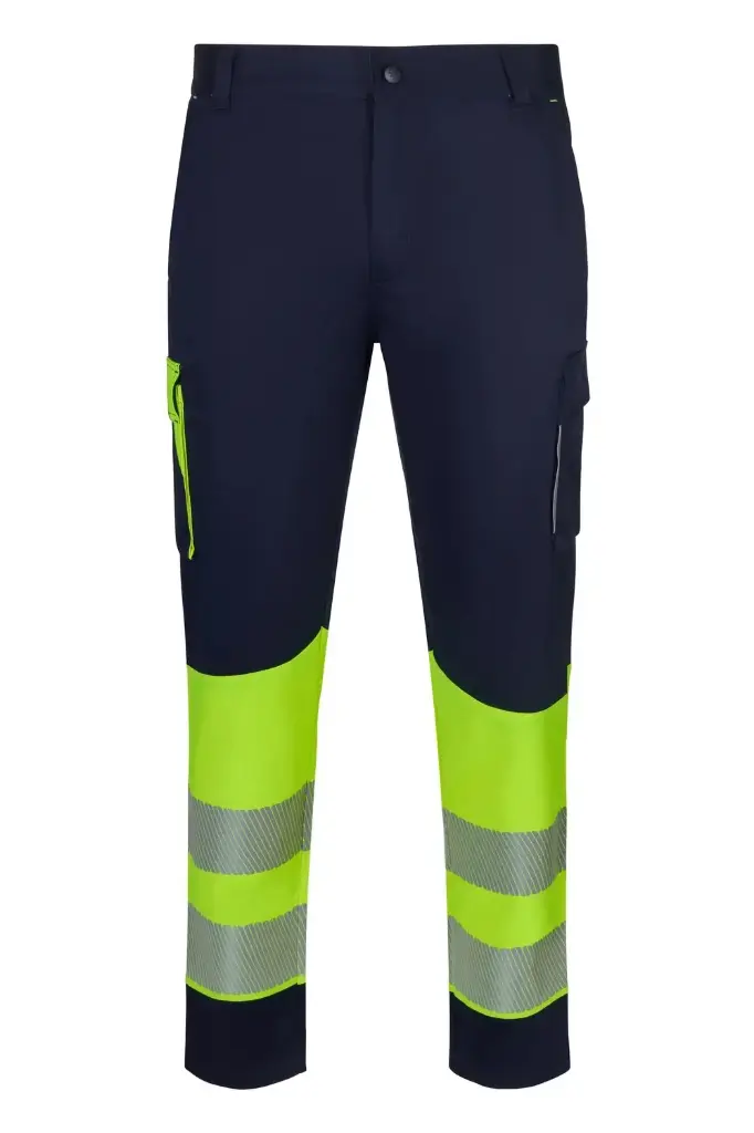 PANTALON GRS 303032S · CARGO · BICOLOR · ELASTICO/STRETCH · ECO · BANDAS SEGMENTADAS · PROTECCION SOLAR >50ºC · AV · CE II CAT