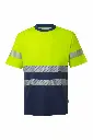 CAMISETA 305643 HI VIS Cotton RS · MC · BICOLOR · ALGODON · ECO · BANDAS SEGMENTADAS · PROTEC. SOLAR >30ºC · AV · CE II CAT · [150g]