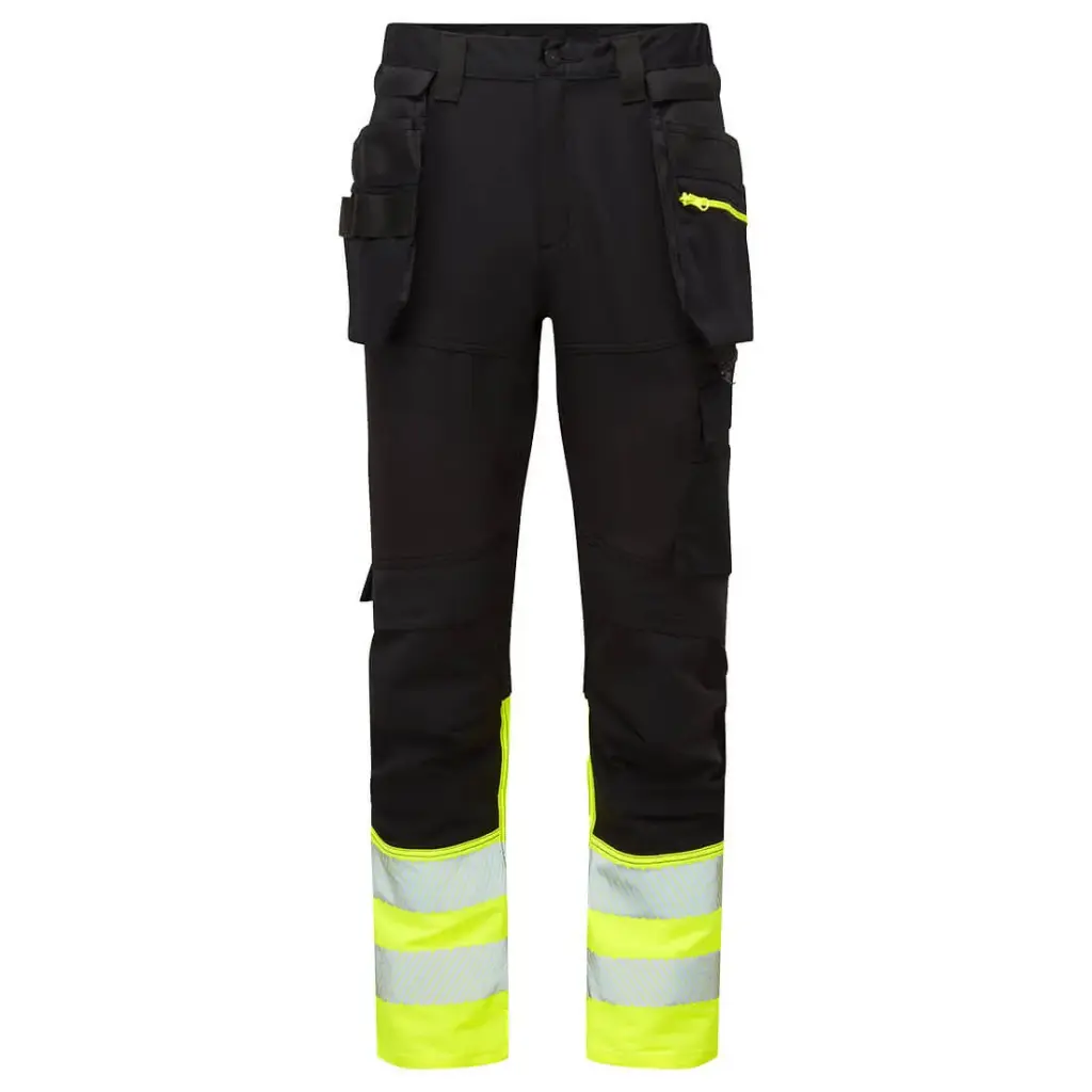 PANTALON DX457 DX4 HI-VIS HOLSTER POCKET · BICOLOR · CARGO · ELASTICO 4 VIAS · Texpel™ Stain Eco · BANDAS SEGMENTADAS · PROTEC. SOLAR >40ºC · AV ·CE II CAT