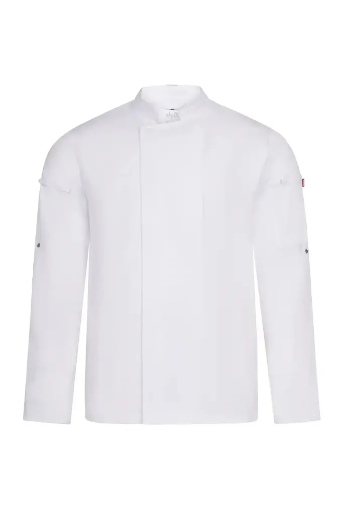 CHAQUETA COCINA 405211 SHIFT · ML · UNISEX · ESPALDA COOLMAX · ANTIBACTERIANO · ECO · CIERRE AUTOMATICOS
