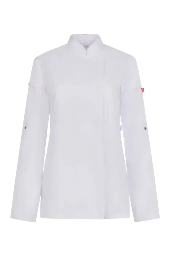 CHAQUETA COCINA 405211W SHIFT WOMAN · ML · ESPALDA COOLMAX · ECO · CIERRE AUTOMATICOS