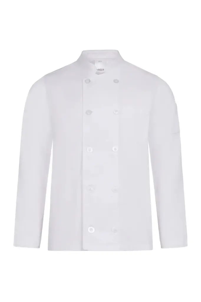 CHAQUETA COCINA 405224 · ML · SOFT TOUCH · CUELLO TIRILLA · CIERRE BOTONADURA · LAVABLE 60º