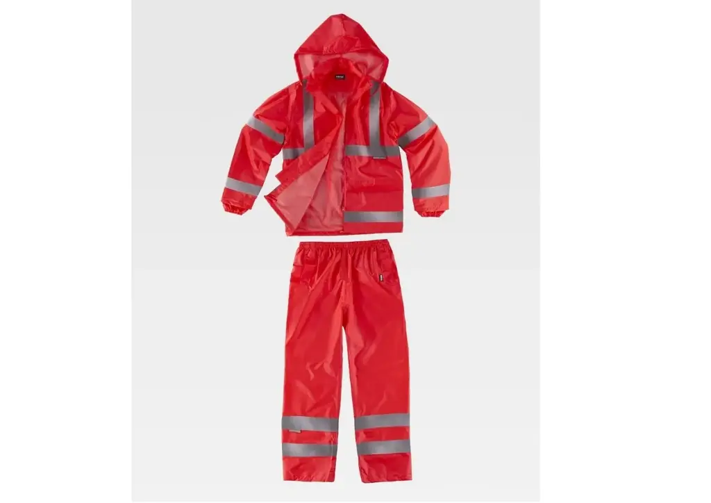 TRAJE DE LLUVIA S2015 FLUOR · IMPERMEABLE [0/4] · R-PU1 · AV · CE II CAT